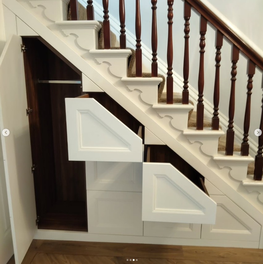 Under stairs storage cupboard with integrated access