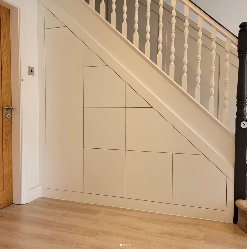 Built-in under stairs storage solution